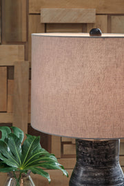 Kerbert - Terracotta Table Lamp - Distressed Black - R&R Furniture Gallery (Fountain Valley, CA)