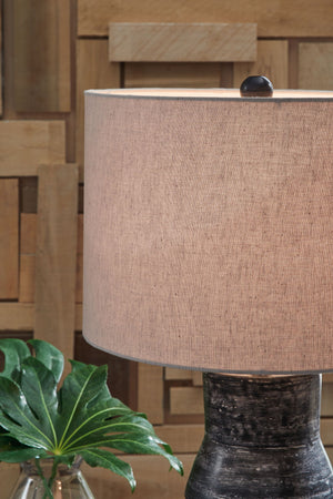 Kerbert - Terracotta Table Lamp - Distressed Black - R&R Furniture Gallery (Fountain Valley, CA)