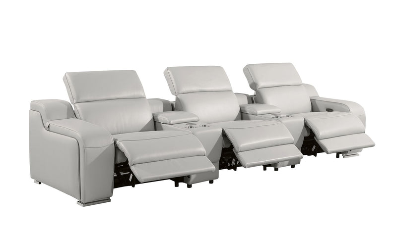 1116 - 5-Piece Modular Power Reclining Sofa In With 3 Power Recliners & Power Headrests