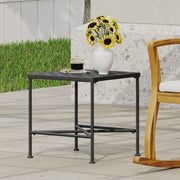 Outdoor Square Side Table With X Shaped Iron Frame - Black - R&R Furniture Gallery (Fountain Valley, CA)