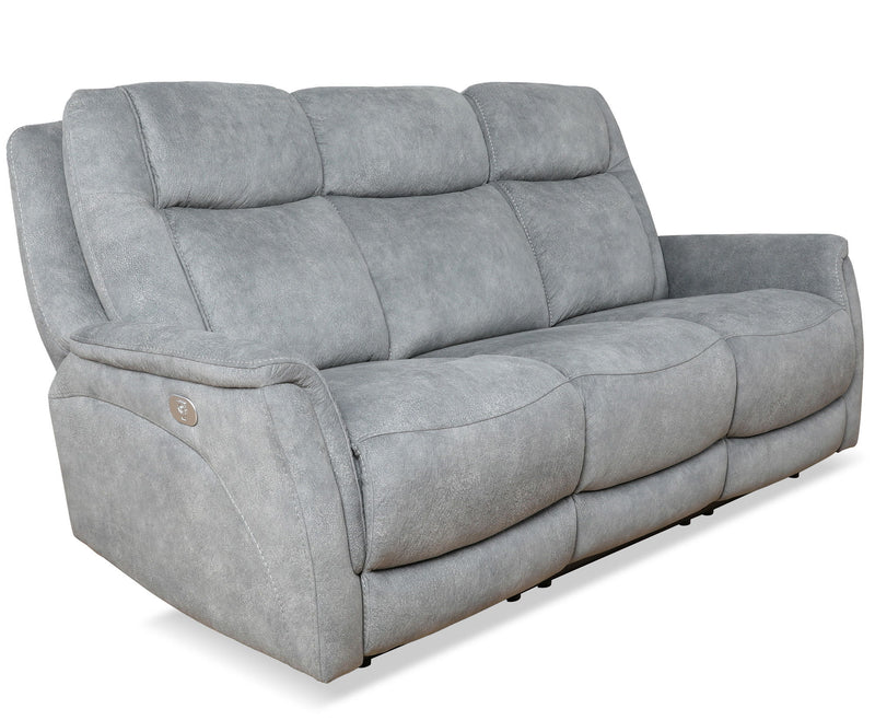Linus - Zero Gravity Power Reclining Sofa - Hudson Gray - R&R Furniture Gallery (Fountain Valley, CA)