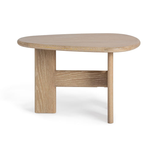 Classic Home Langford coffee table with wooden top and metal legs, modern design ideal for living room decor.