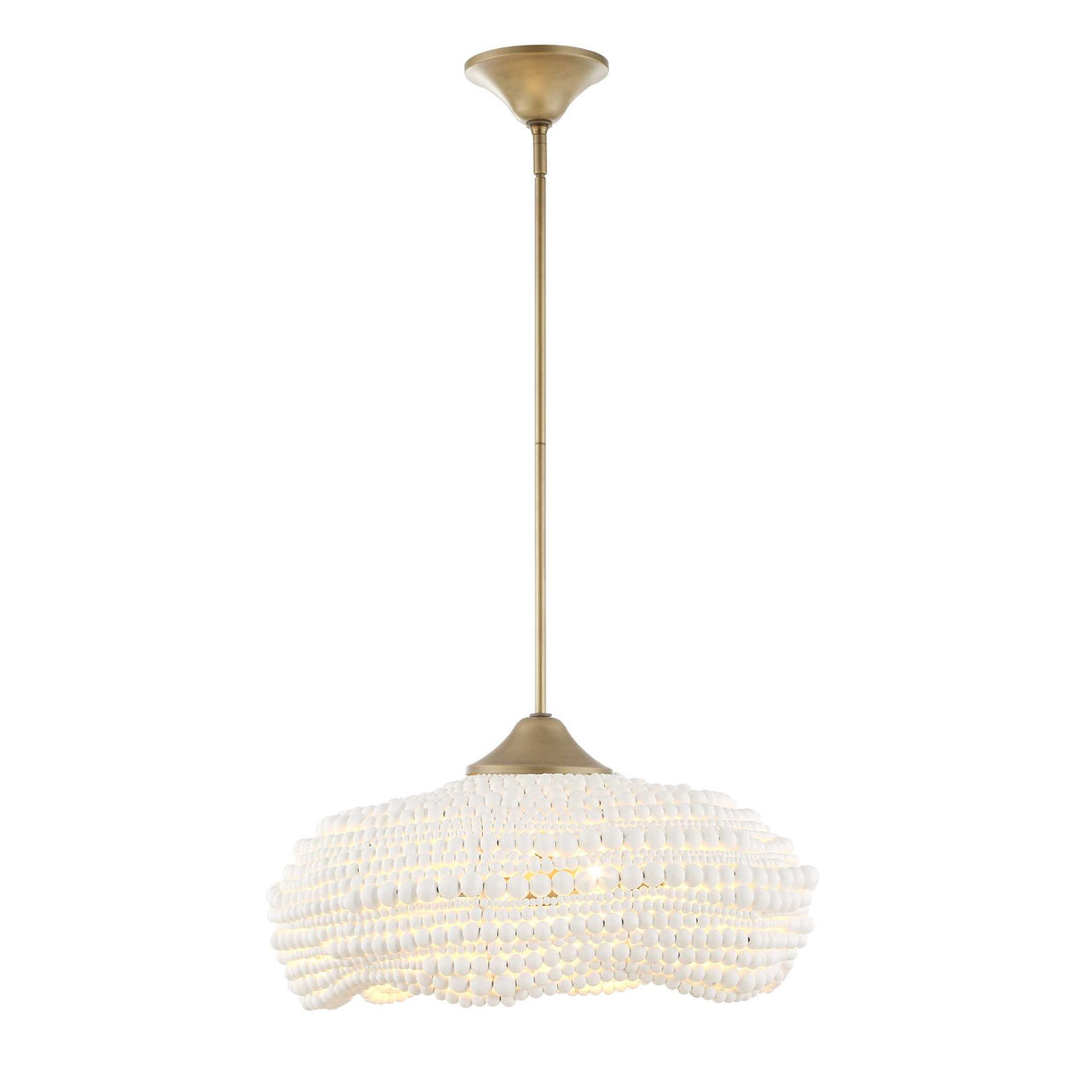 Biddeford 5-light beaded pendant light by Uttermost featuring white beaded details and elegant pendant lighting design.