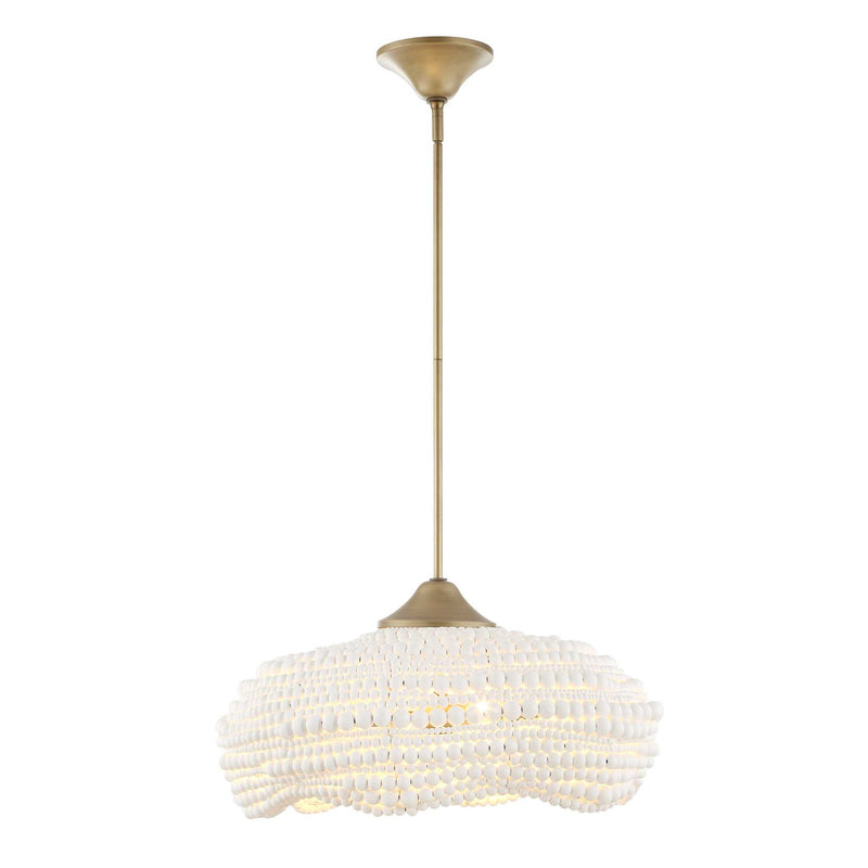 Biddeford 5-light beaded pendant light by Uttermost featuring white beaded details and elegant pendant lighting design.