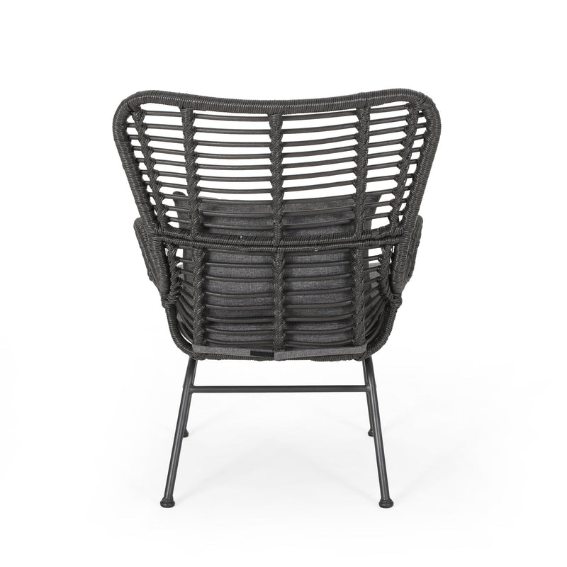 Modern Aesthetic Outdoor Rattan Accent Chair With Metal Legs - R&R Furniture Gallery (Fountain Valley, CA)