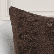 Abbey Sierra Brown 22x22-inch accent pillow by Classic Home with textured fabric and decorative design.