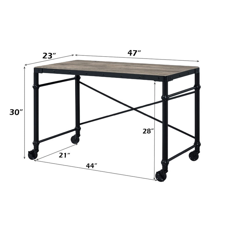 Oklarth - Writing Desk - Rustic Oak & Black - R&R Furniture Gallery (Fountain Valley, CA)