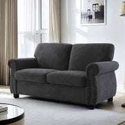 Soft Loveseat, Upholstered 2 Seater Couch, Loose Back Cushions And Turned Legs - R&R Furniture Gallery (Fountain Valley, CA)