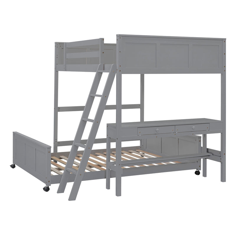 Full Over Full Bunk Bed With Desk - R&R Furniture Gallery (Fountain Valley, CA)