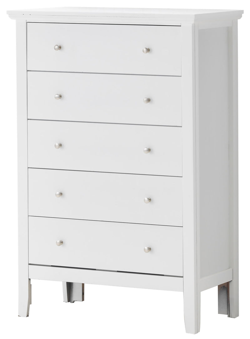 Glory Furniture Primo accent chest with wood finish, featuring two drawers and decorative hardware for stylish storage.