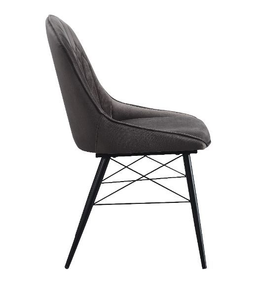 Abraham - Side Chair (Set of 2) - Dark Gray Fabric & Black - R&R Furniture Gallery (Fountain Valley, CA)