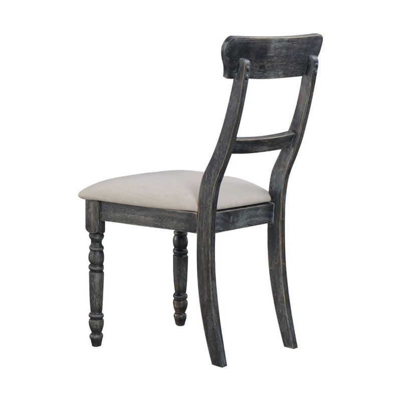 Leventis - Side Chair (Set of 2) - Light Brown Linen & Weathered Gray - R&R Furniture Gallery (Fountain Valley, CA)