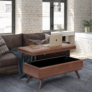 Owen - Lift Top Large Coffee Table Storage Ottoman, Mid Century Style - R&R Furniture Gallery (Fountain Valley, CA)