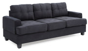Glory Furniture Sandridge stationary sofa with plush cushions and fabric upholstery, shown in a spacious living room setting.