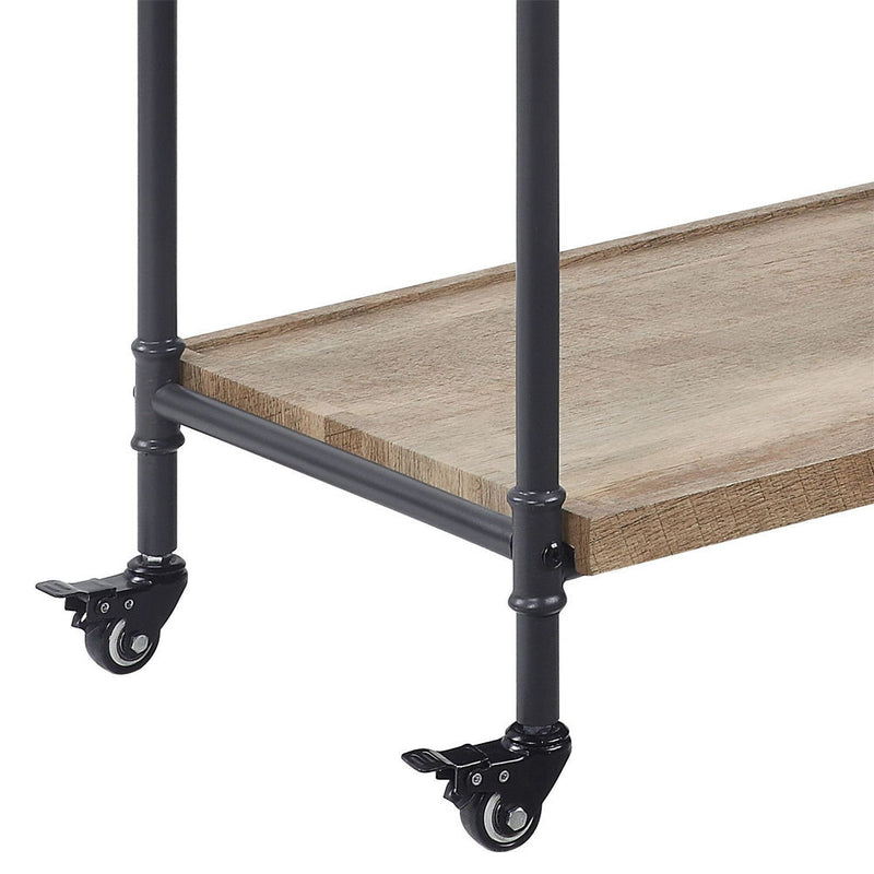 Brantley - Serving Cart - Oak & Sandy Black - R&R Furniture Gallery (Fountain Valley, CA)