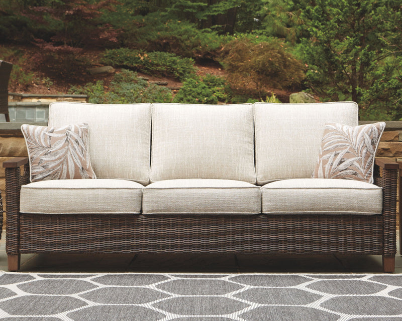 Paradise Trail - Sofa with Cushion - Medium Brown - R&R Furniture Gallery (Fountain Valley, CA)