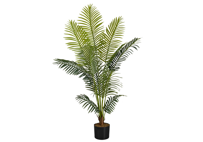 57" Tall, Artificial Plant, Palm Tree, Indoor, Faux, Fake, Floor, Greenery, Potted, Real Touch, Decorative - Green / Black - R&R Furniture Gallery (Fountain Valley, CA)