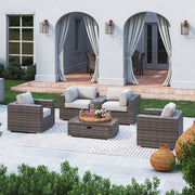 Wicker Seating Group Set With Table And Cushions - R&R Furniture Gallery (Fountain Valley, CA)