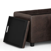 Avalon - Storage Ottoman - Distressed Brown - R&R Furniture Gallery (Fountain Valley, CA)