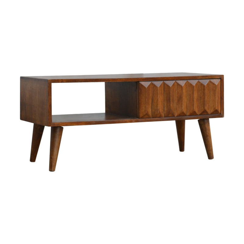 Prism Sliding Media Unit - Chestnut - R&R Furniture Gallery (Fountain Valley, CA)