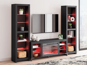 Cayberry - 3-Piece Entertainment Center With Electric Fireplace - Black - R&R Furniture Gallery (Fountain Valley, CA)
