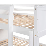 DreamHaus bunk bed with twin size trundle, featuring sturdy wood frame and space-saving design for kids' bedroom.