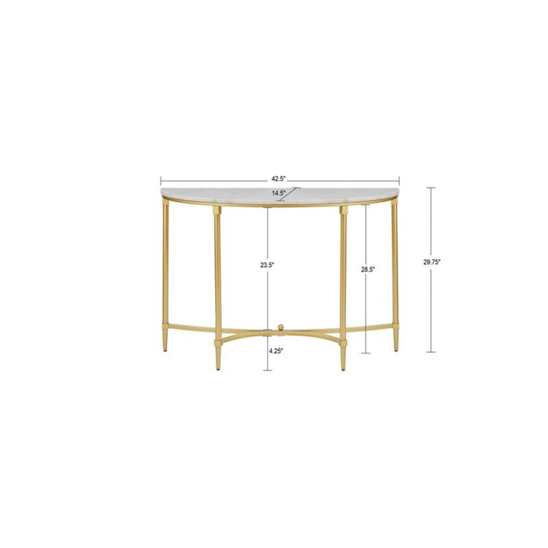 Bordeaux - Console Table - White / Gold - R&R Furniture Gallery (Fountain Valley, CA)