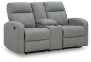 Gauntlet - Double Recline Loveseat With Console - Sterling - R&R Furniture Gallery (Fountain Valley, CA)