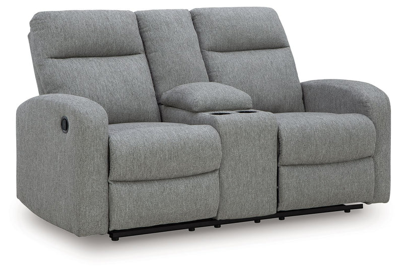 Gauntlet - Double Recline Loveseat With Console - Sterling - R&R Furniture Gallery (Fountain Valley, CA)
