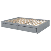 DreamHaus storage daybed with fence guardrails and two drawers, split into independent floor bed and daybed, shown in a modern bedroom setting.