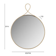 Ravina - Round Wall Mirror - Braided Brass - R&R Furniture Gallery (Fountain Valley, CA)