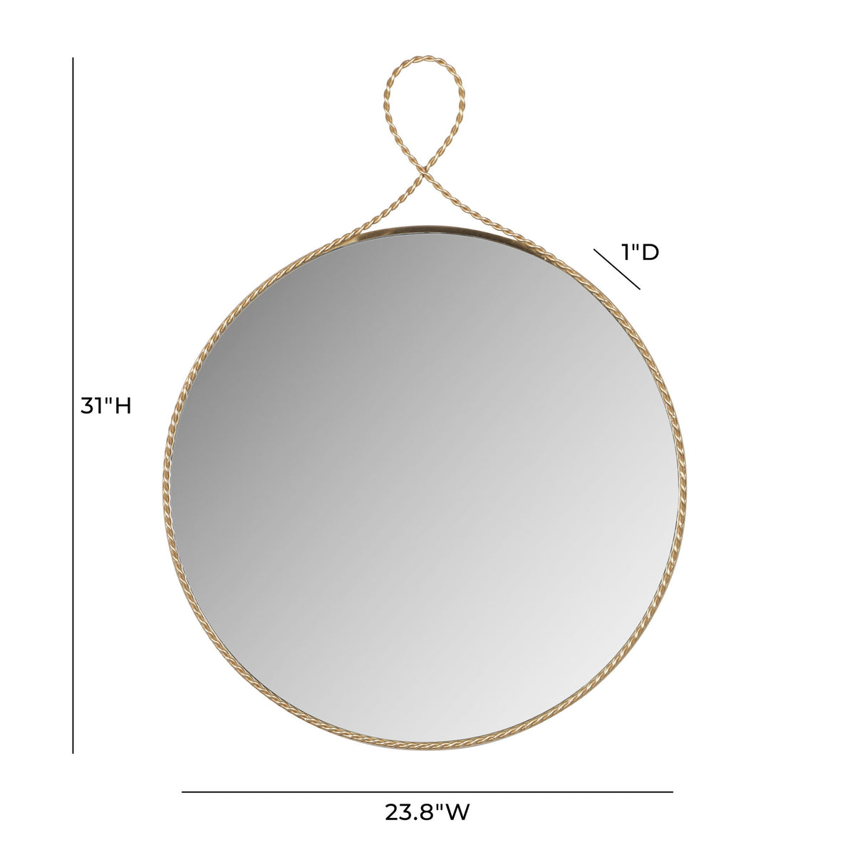 Ravina - Round Wall Mirror - Braided Brass - R&R Furniture Gallery (Fountain Valley, CA)