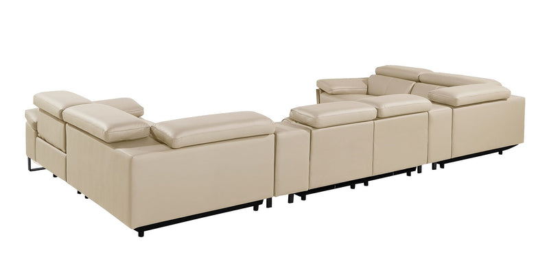 1246 - 8-Piece U-Shaped Modular Power Reclining Sectional With 2 Power Recliners And Power Headrests