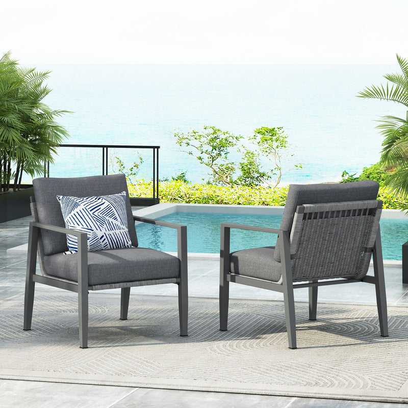 Modern Lounge Chair With Rope Accents And Cushions - R&R Furniture Gallery (Fountain Valley, CA)