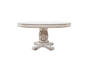 Vendome - 76" Round Dining Table With Pedestal Base - Antique Pearl - R&R Furniture Gallery (Fountain Valley, CA)