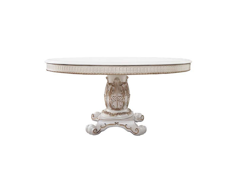 Vendome - 76" Round Dining Table With Pedestal Base - Antique Pearl - R&R Furniture Gallery (Fountain Valley, CA)