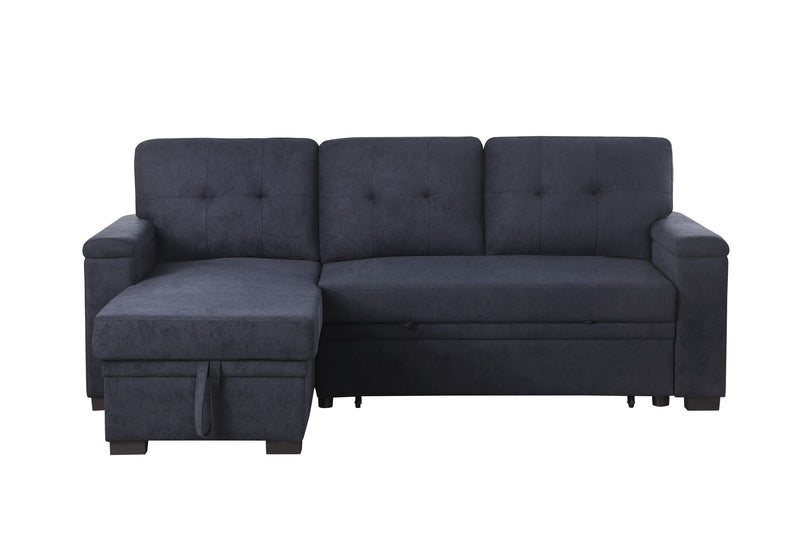 Lucca II - 84.5"W Reversible Sleeper Sectional Sofa with Storage Chaise - R&R Furniture Gallery (Fountain Valley, CA)