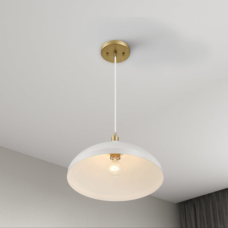 Astral - Single Light Pendant Lamp For Entrance Kitchen Island - Gold / White - R&R Furniture Gallery (Fountain Valley, CA)