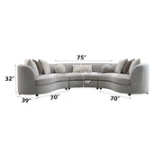Ivria - Sectional Sofa With 9 Pillows - Gray Boucle - R&R Furniture Gallery (Fountain Valley, CA)