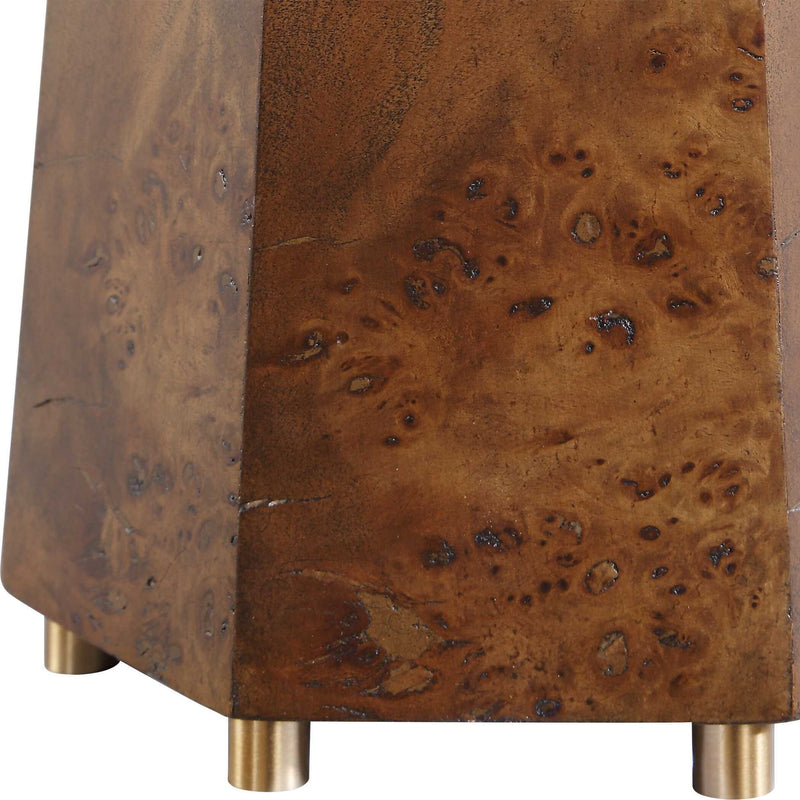 Mccaffrey - Tapered Burl Table Lamp - Woodtone