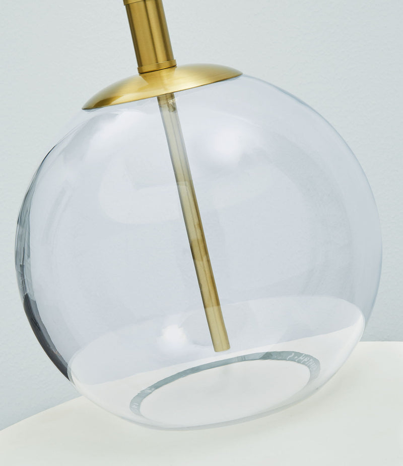 Samder - Glass Table Lamp  - White - R&R Furniture Gallery (Fountain Valley, CA)
