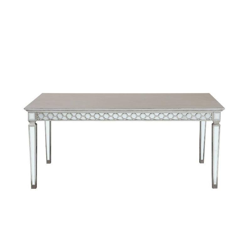 Varian - Dining Table - Mirrored & Antique Platinum - R&R Furniture Gallery (Fountain Valley, CA)