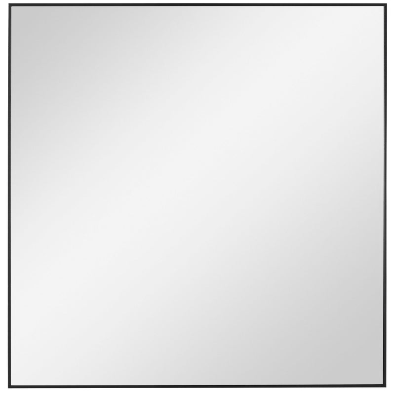 Uttermost Alexo Square Wall Mirror with sleek frame, hanging on a wall, showcasing modern home decor style.
