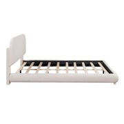 Upholstered Platform Bed With Thick Solid Frame And Stylish Curve-Shaped Design - R&R Furniture Gallery (Fountain Valley, CA)
