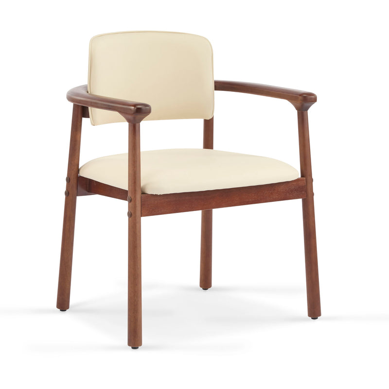 Dining Room Chairs, Ideal For Home & Kitchen (Set of 2) - Beige / Dark Walnut - R&R Furniture Gallery (Fountain Valley, CA)