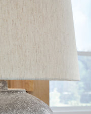 Dreward - Paper Table Lamp - Distressed Gray - R&R Furniture Gallery (Fountain Valley, CA)