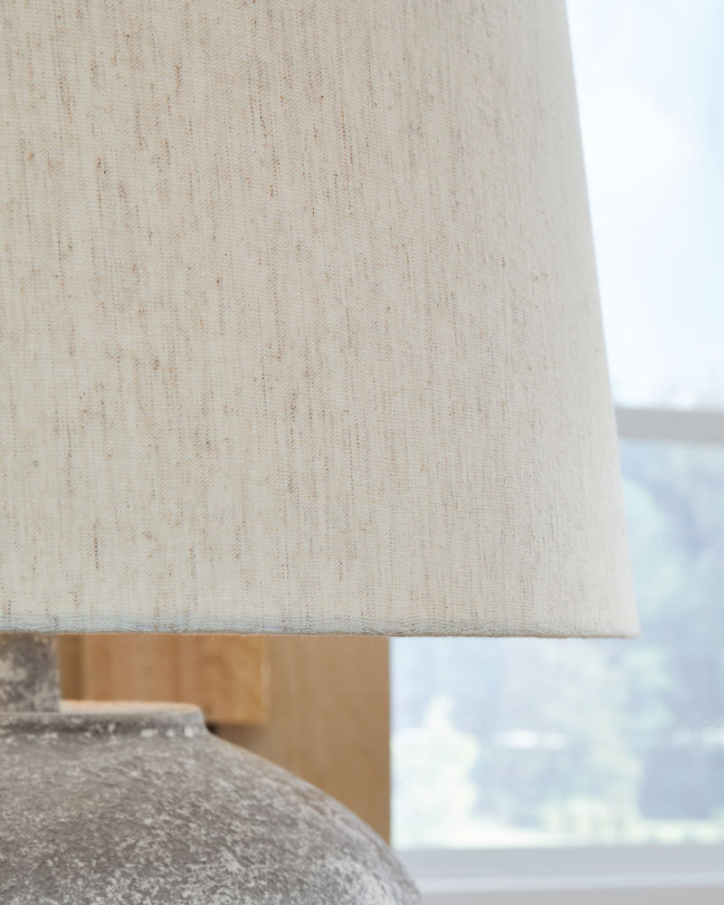 Dreward - Paper Table Lamp - Distressed Gray - R&R Furniture Gallery (Fountain Valley, CA)
