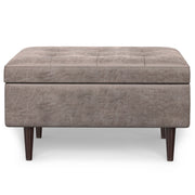 Shay - Large Square Coffee Table Storage Ottoman Mid-Century Style - R&R Furniture Gallery (Fountain Valley, CA)