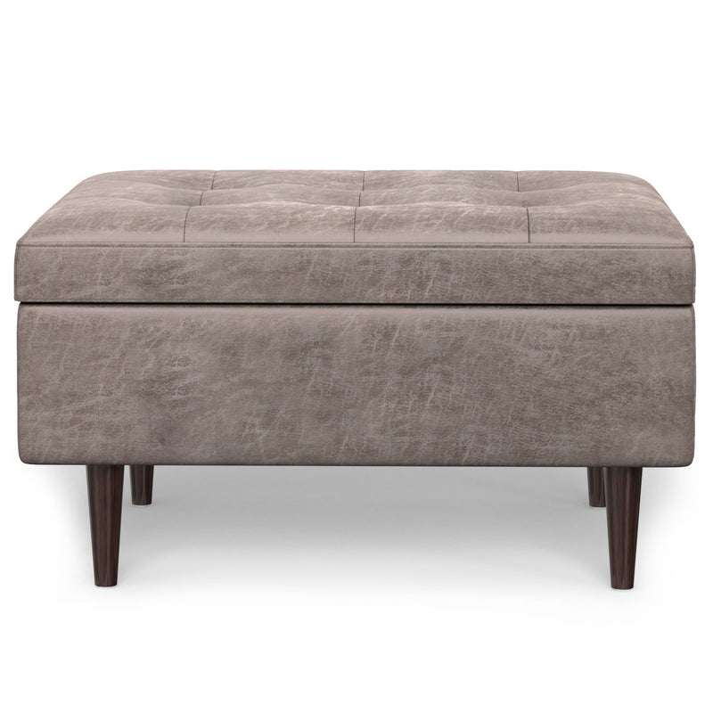Shay - Large Square Coffee Table Storage Ottoman Mid-Century Style - R&R Furniture Gallery (Fountain Valley, CA)