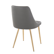Set of 2 Lumi Source Marche contemporary dining chairs with sleek metal legs, showcasing modern design and comfortable seating.